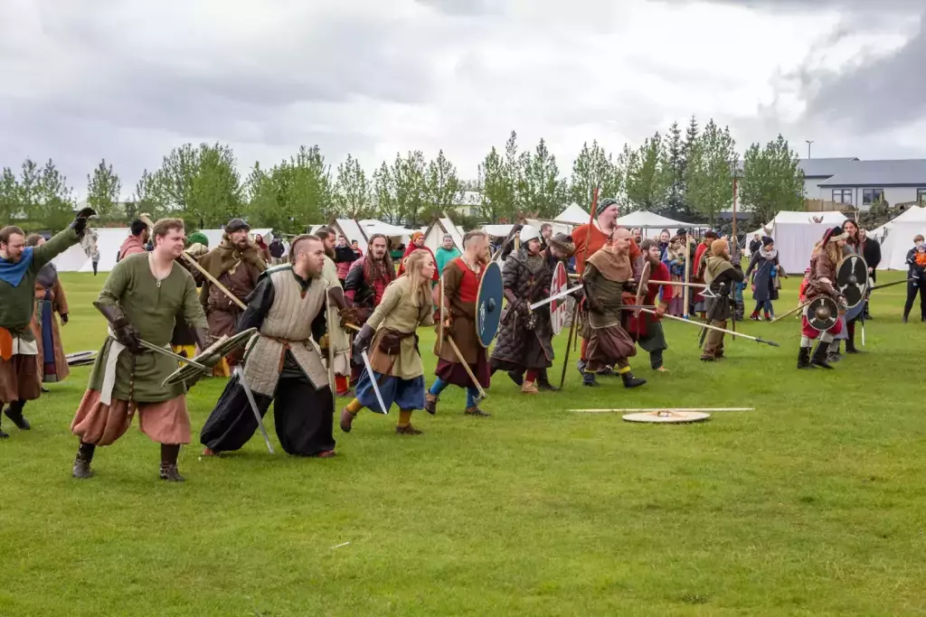 Icelander demonstration of viking culture