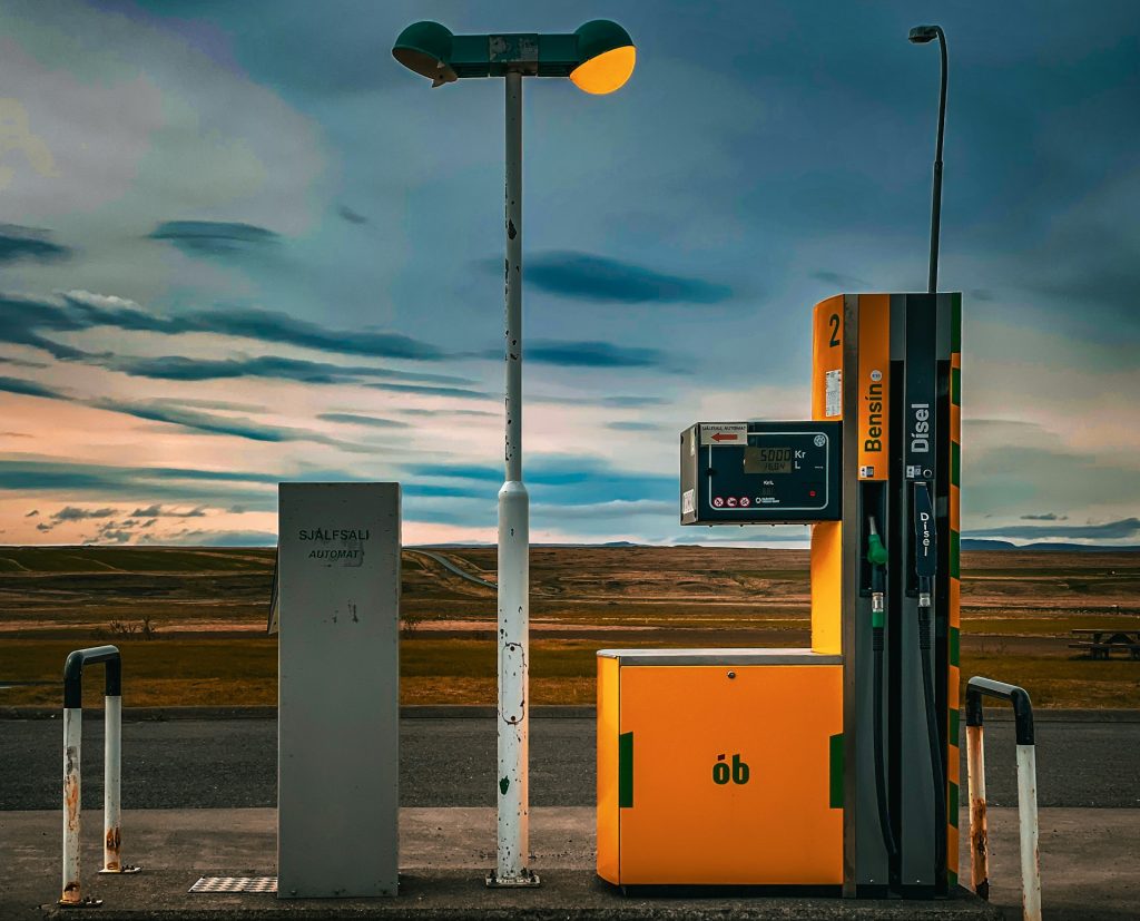 An OB gas pump in Iceland