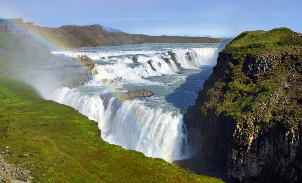 the gullfoss, golden waterfall in Golden circle