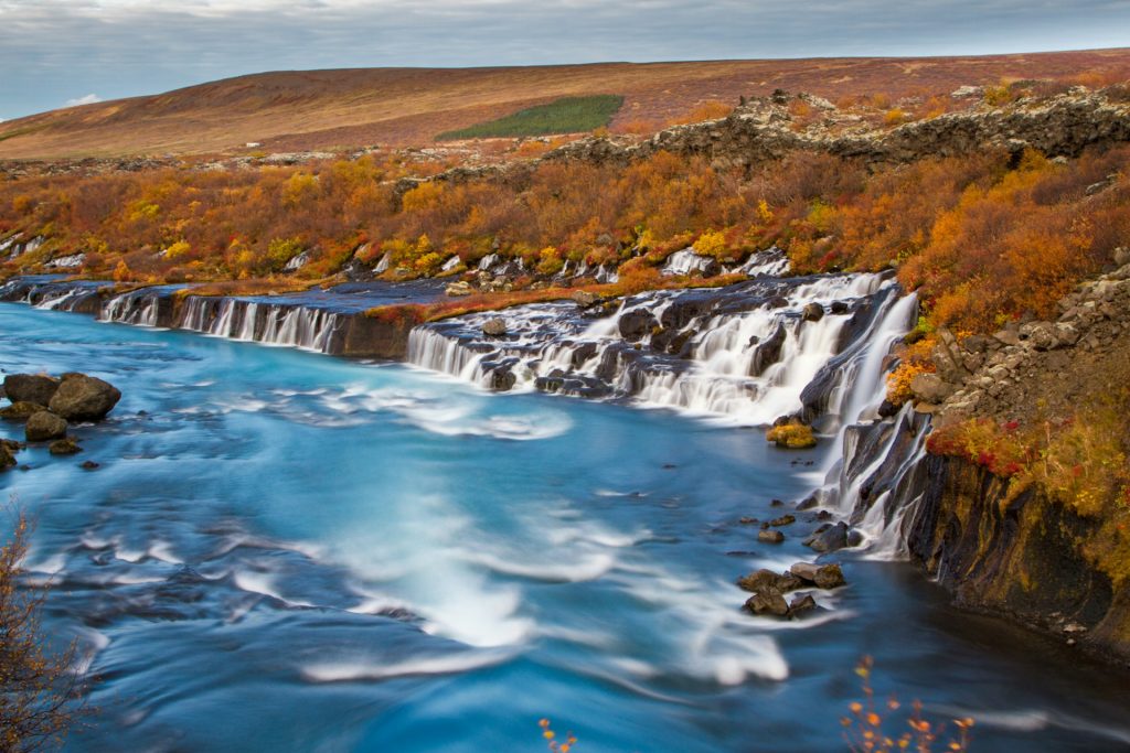 the Hraunfossar in west iceland