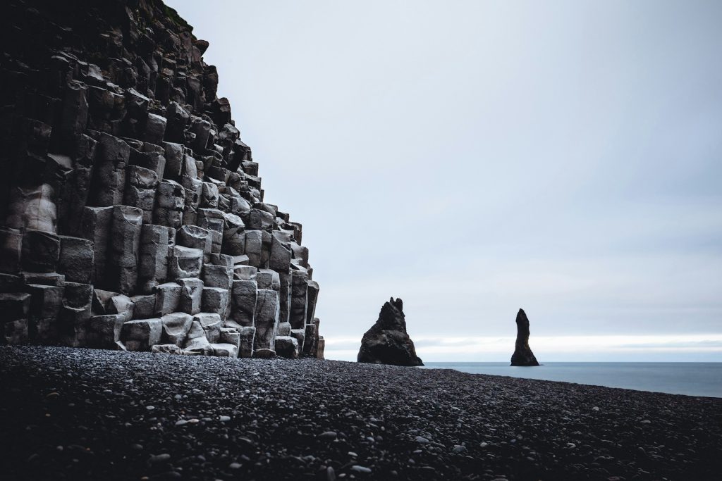 the black sand beach in Iceland south coast