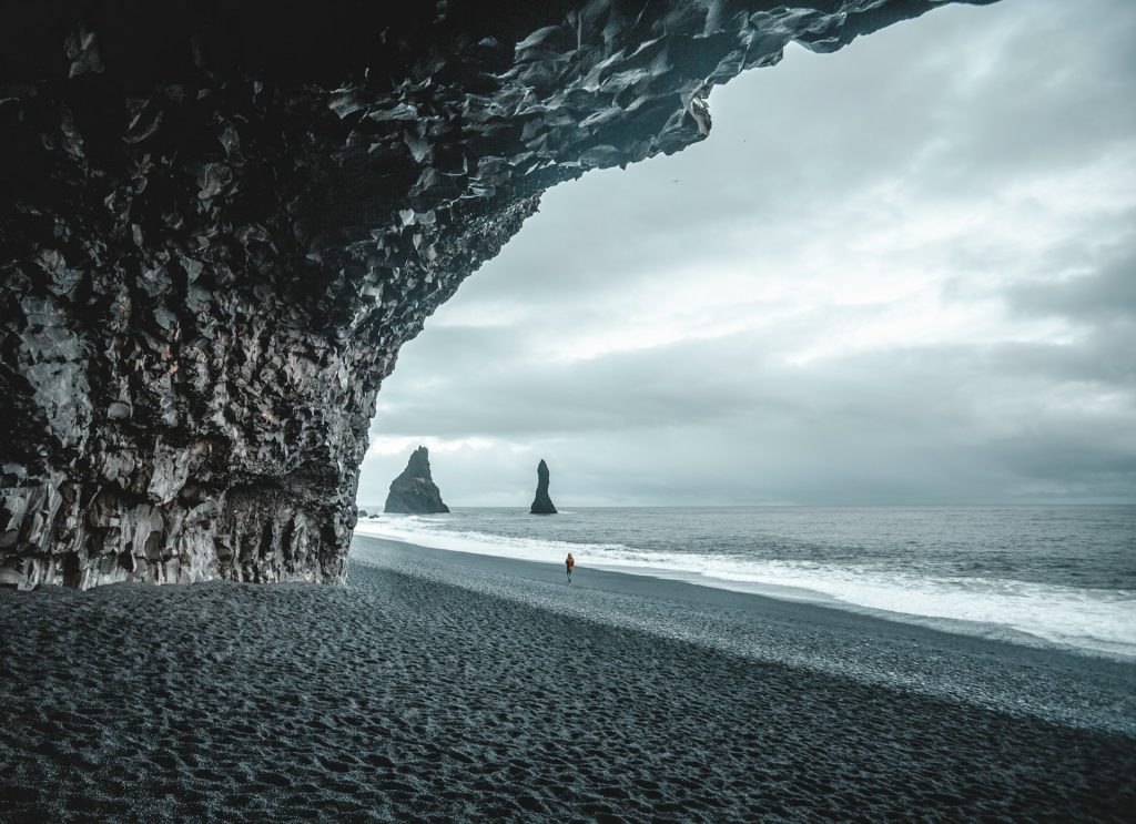 the vik black sand beach in Iceland