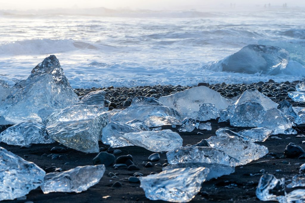 the diamond beach in Iceland south coast