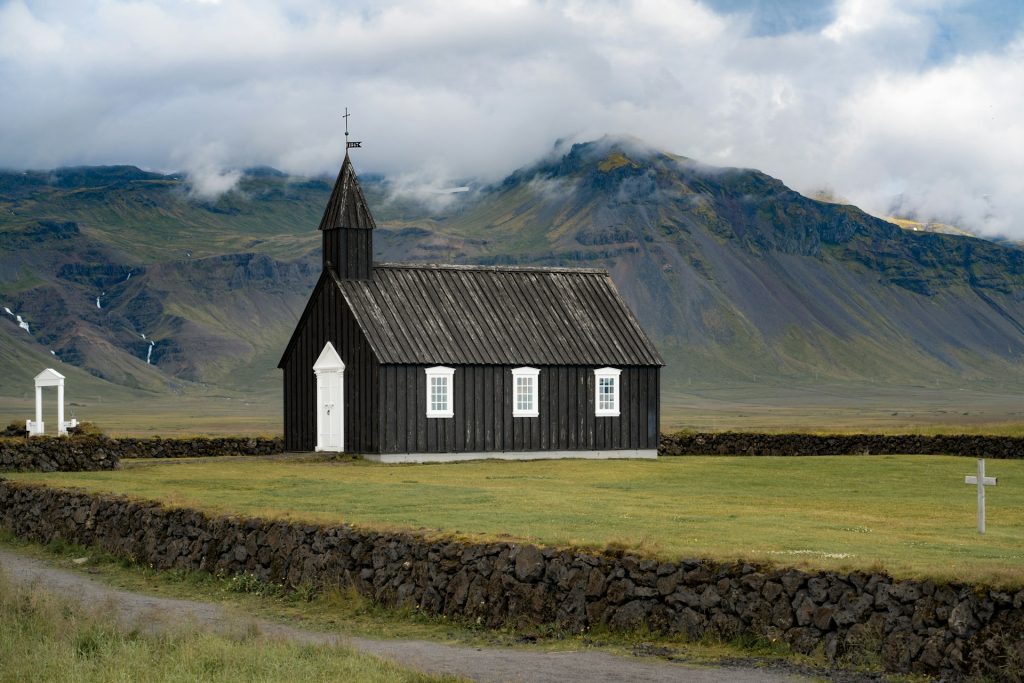 Iceland balck church on snaefellsnes