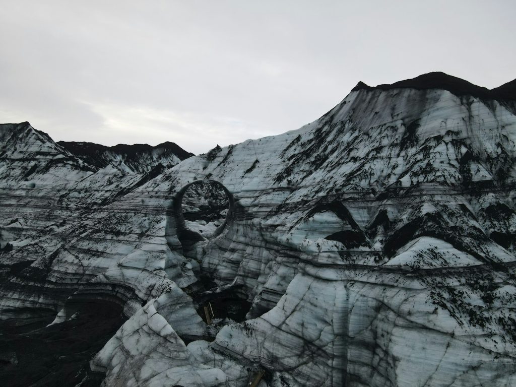 the summer view of the katla ice cave